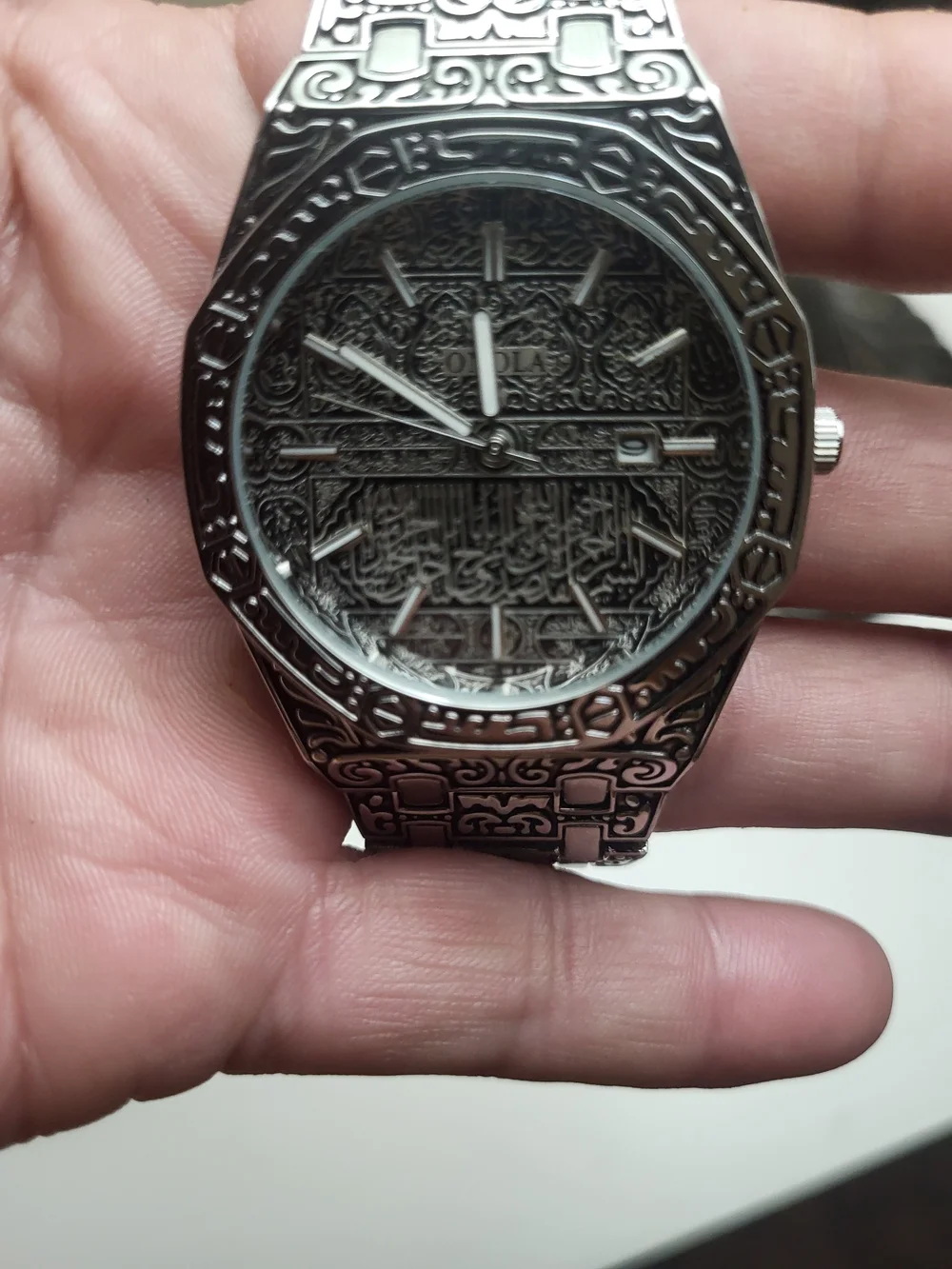 Onola Islamic Calligraphy Silver-Tone Men's  Watch